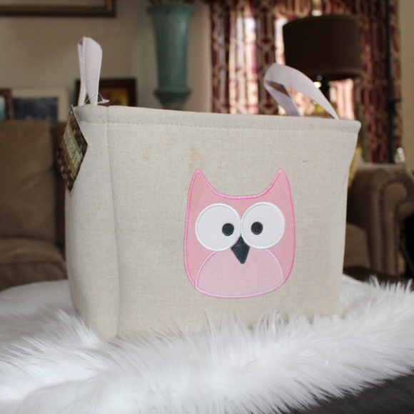 Owl embroidered  basket storage with handles - Picture 1 of 7